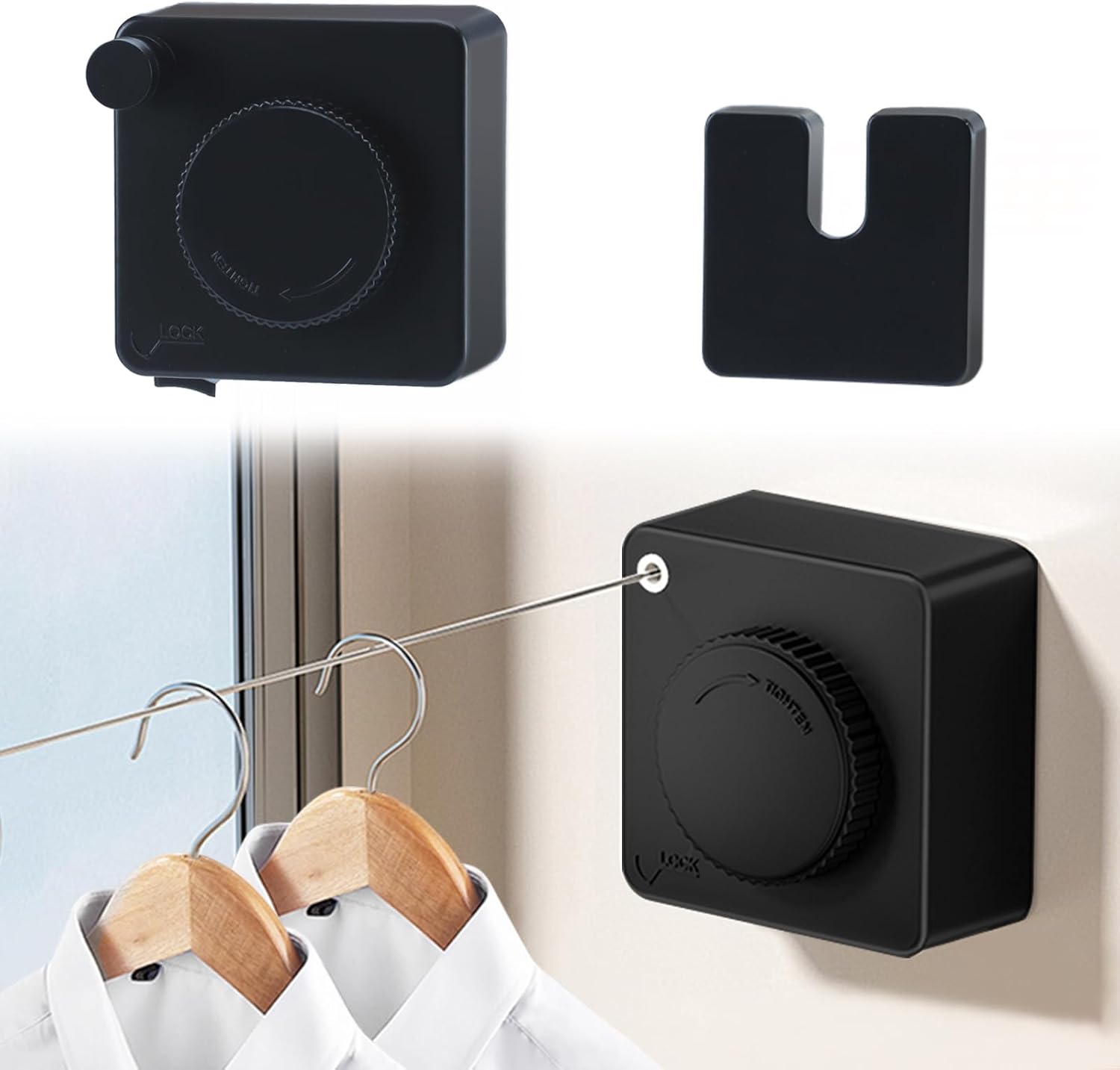 Teleskopowa suszarka do ubrań do użytku wewnątrz i na zewnątrz, 4,2 metra, stal nierdzewna (biała)