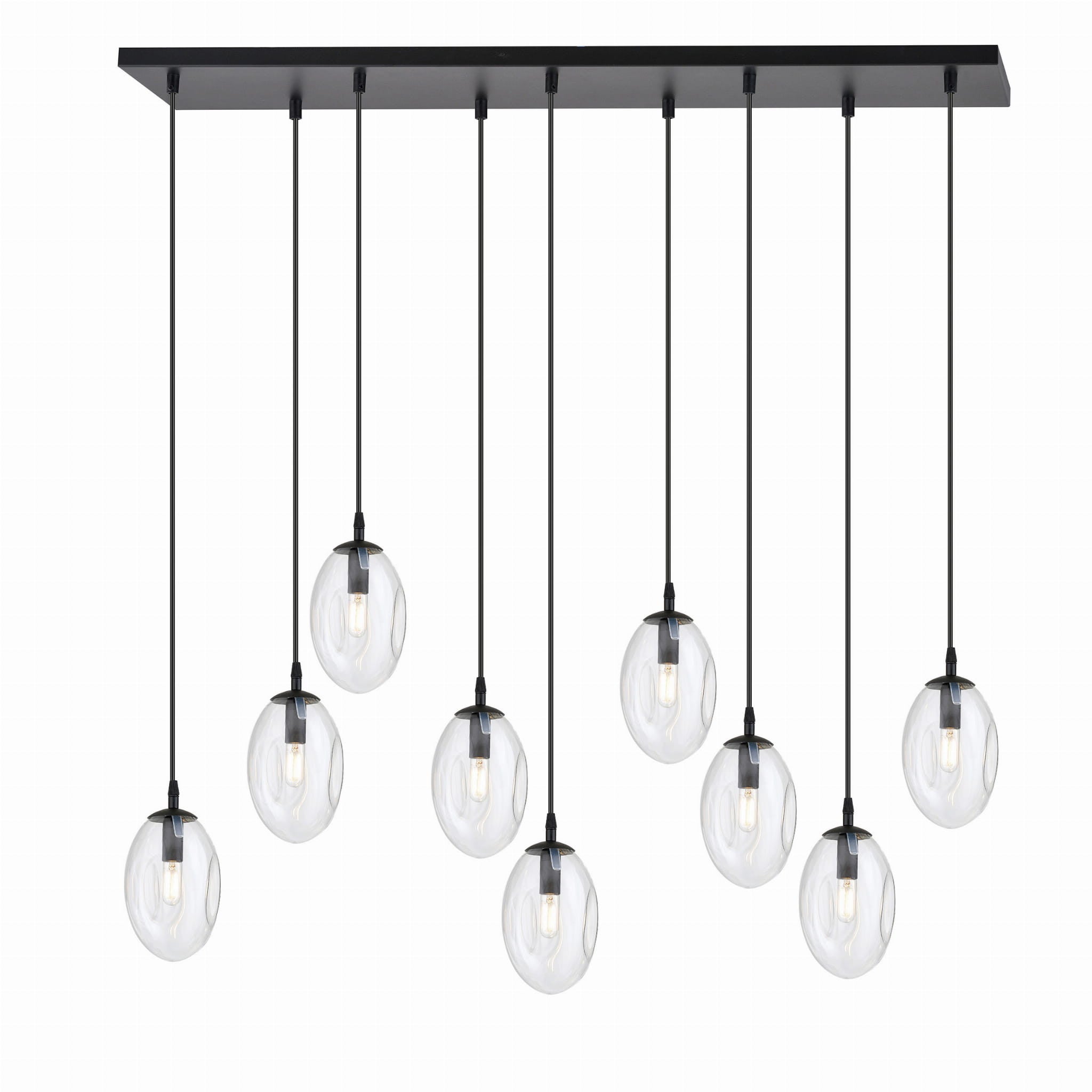 Lampa wisząca Astral czarno-przezroczysta 9xE14x10W wym: 100 x 100 x 30 cm szkło Emibig