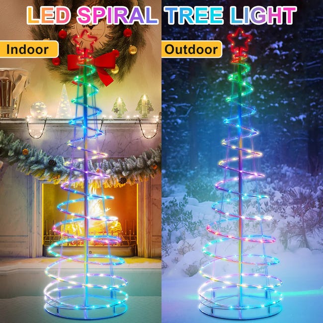 Albero Luminoso A Cascata Con Stella Da 416 Led 2,5 Metri Bianco Caldo Wisdom - Foto 6