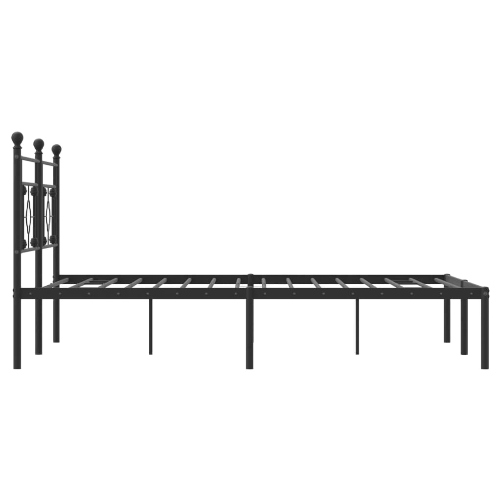 Estructura cama sin colchón con cabecero metal negro 160x200 cm vidaXL - 6