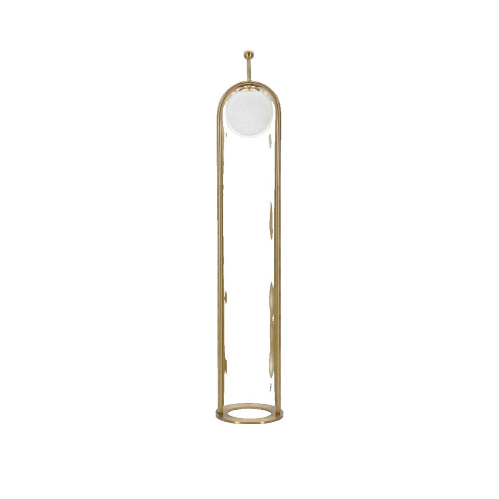Lampă de podea Glamorous Arch 168cm - Lampă de podea din metal auriu și bile de sticlă albă - Design minimalist - E27 40W