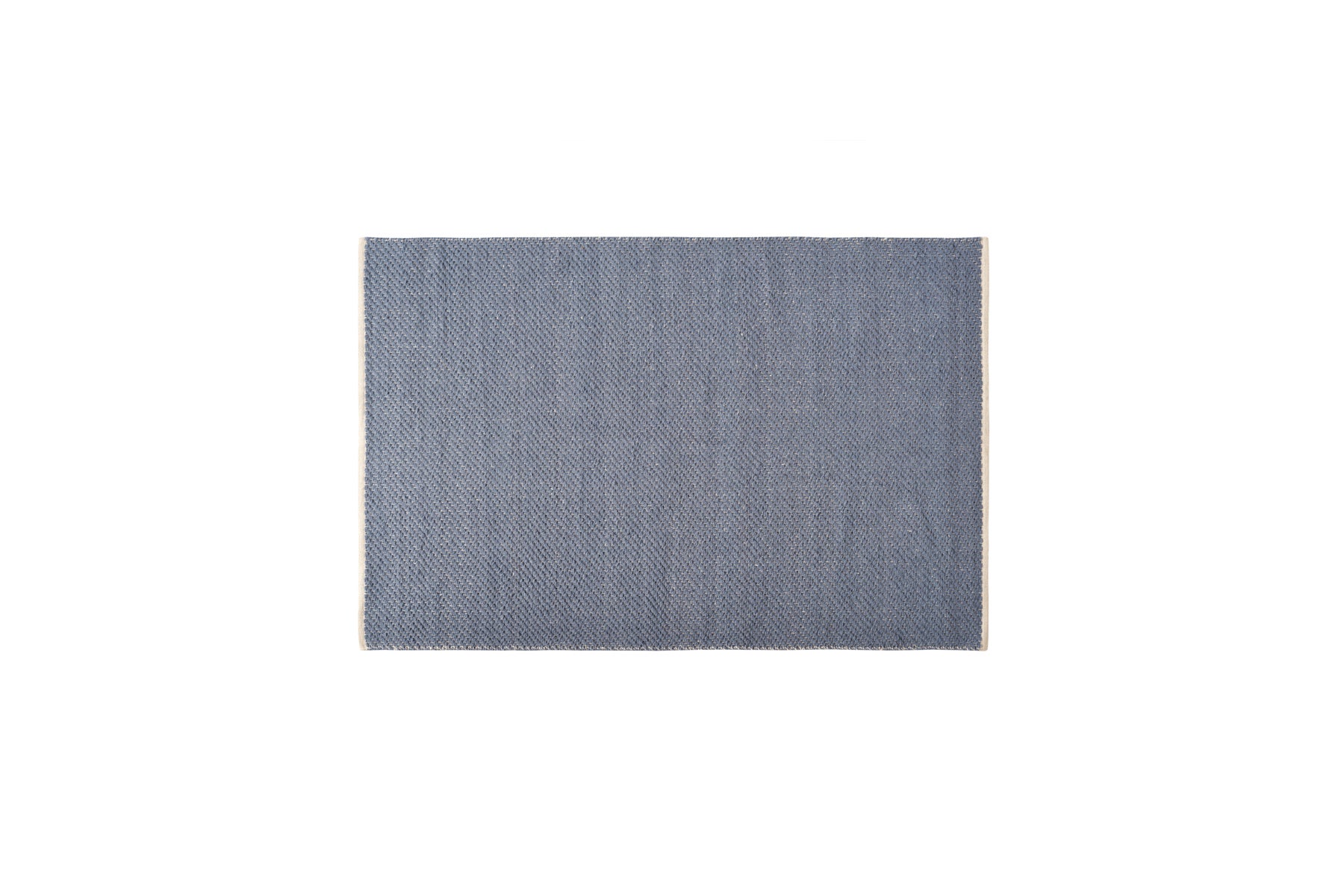 Dywan z wełny i juty 60x90 cm niebieski – ręcznie tkany, ekologiczny akcent
