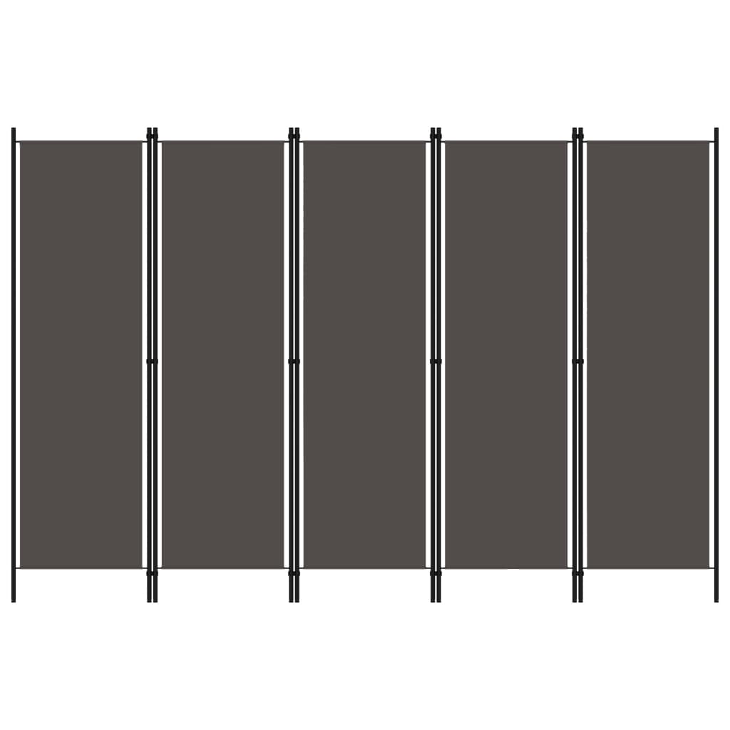 Maison exclusive - biombo divisor de 5 paneles gris antracita 250x180 cm