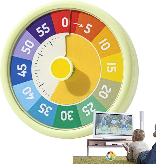 Wizualny timer do klasy, tęczowy timer – 60-minutowy cyfrowy zegar odliczający do szkoły, domu i kuchni