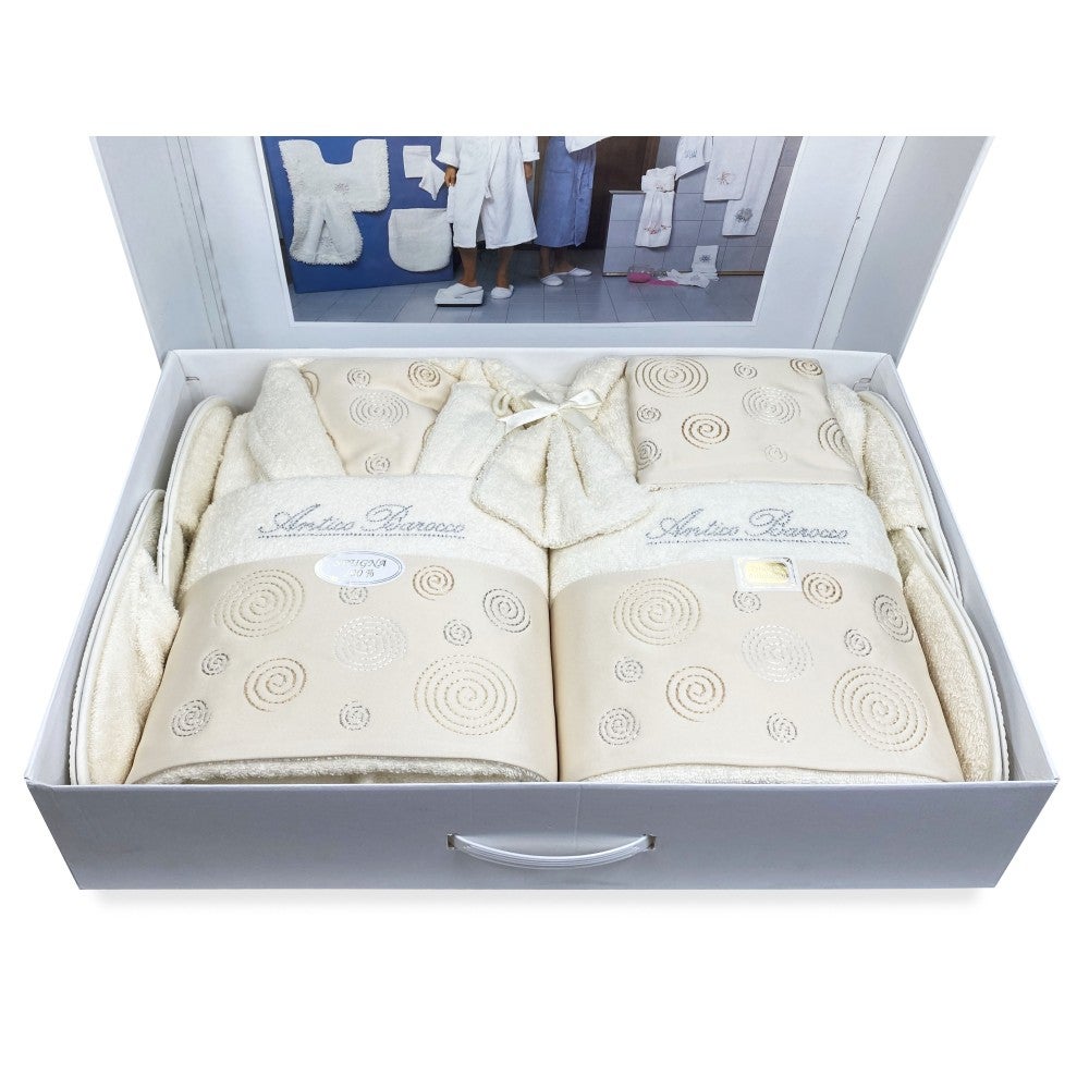 SALLE DE BAIN COMPLÈTE EN SPUGNA Brodé Antique Baroque 14 PIÈCES IDÉE DE MARIÉE - 4