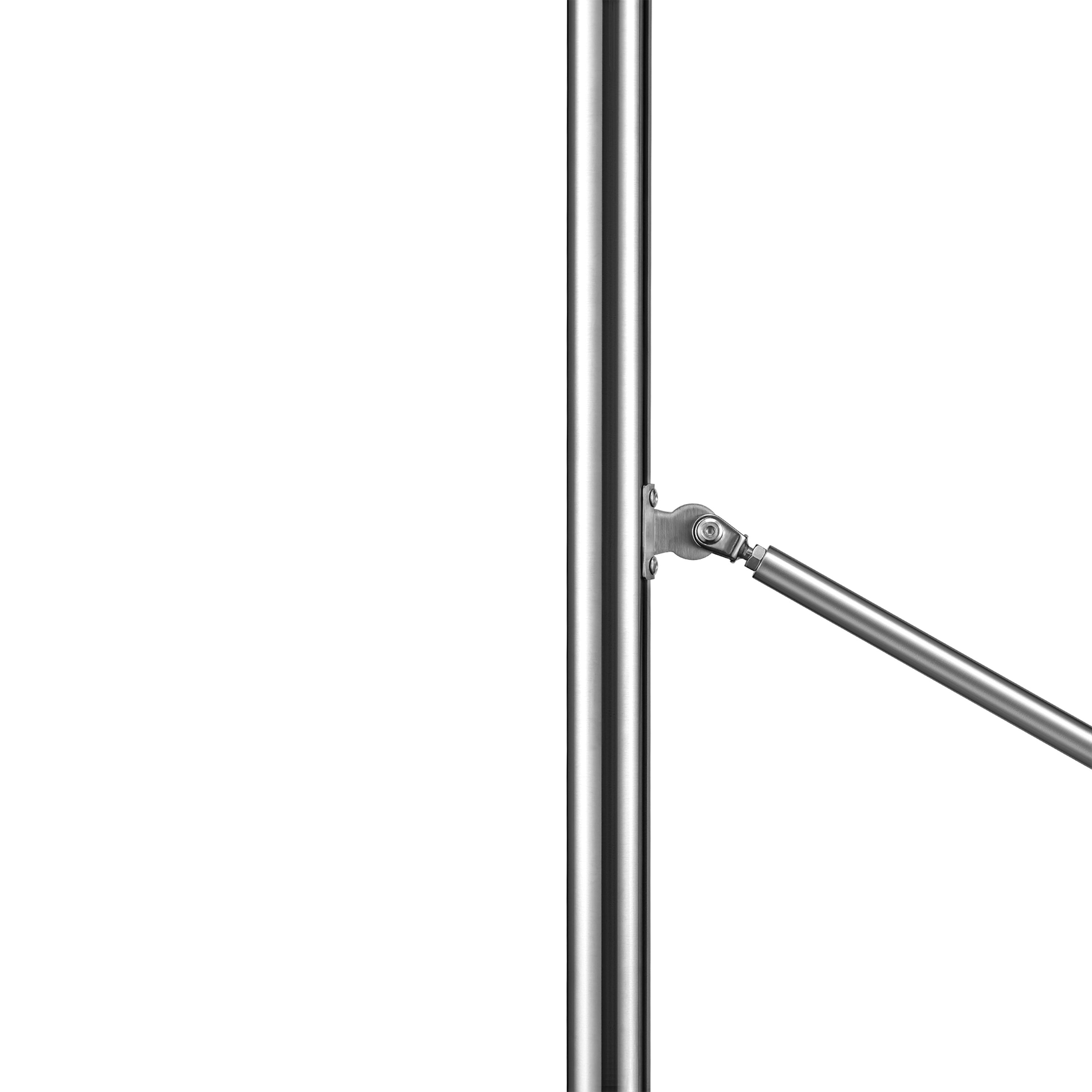 Garde-Corps Rampe Escalier Main Courante L.136cm, En Inox 201 Argent - 3 à 4 Marches - Angle réglable 0-50° - Pour Jardin Entrée Portail Garage - 5
