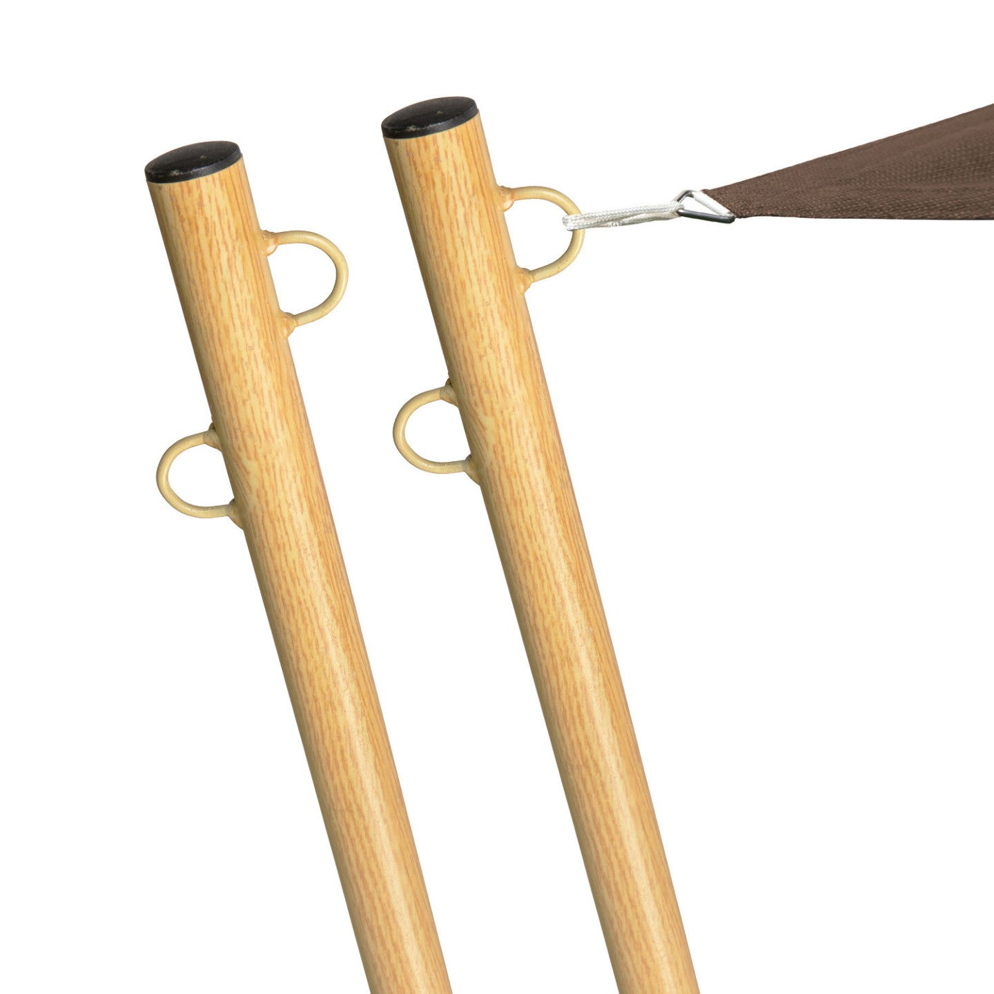 Lot de 2 mâts de fixation effet bois pour voile d'ombrage H.220 cm poteaux et bases acier - 5