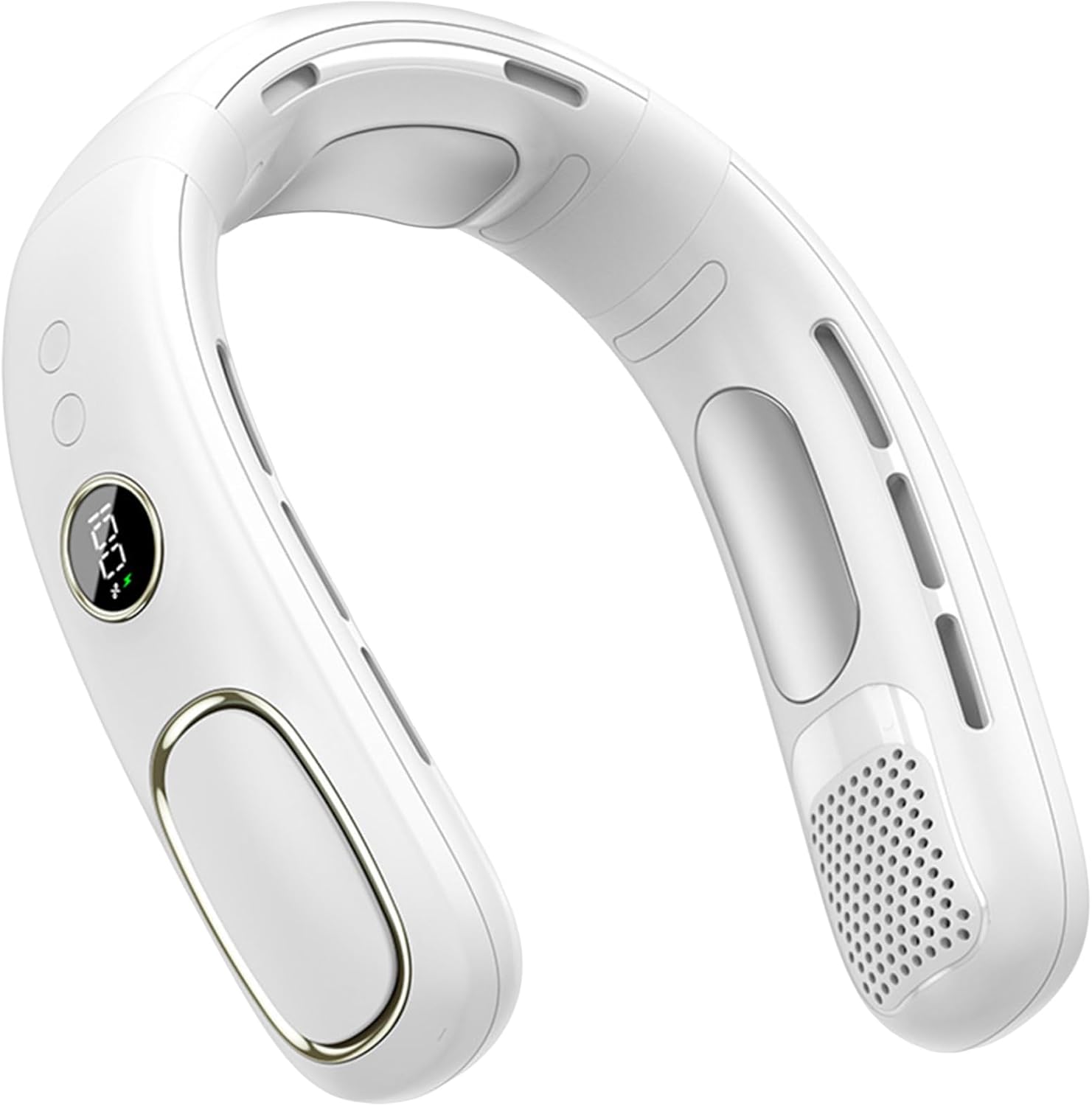 Przenośny wentylator bezłopatkowy na szyję do zawieszenia – miniaturowy wentylator klimatyzacyjny z akumulatorem USB, biały