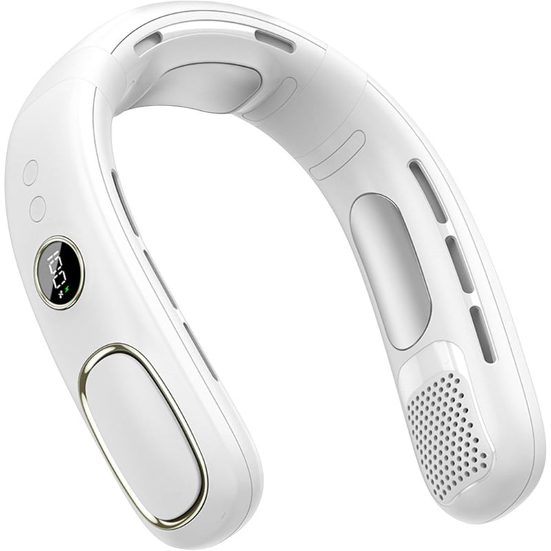 Przenośny wentylator bezłopatkowy na szyję do zawieszenia – miniaturowy wentylator klimatyzacyjny z akumulatorem USB, biały