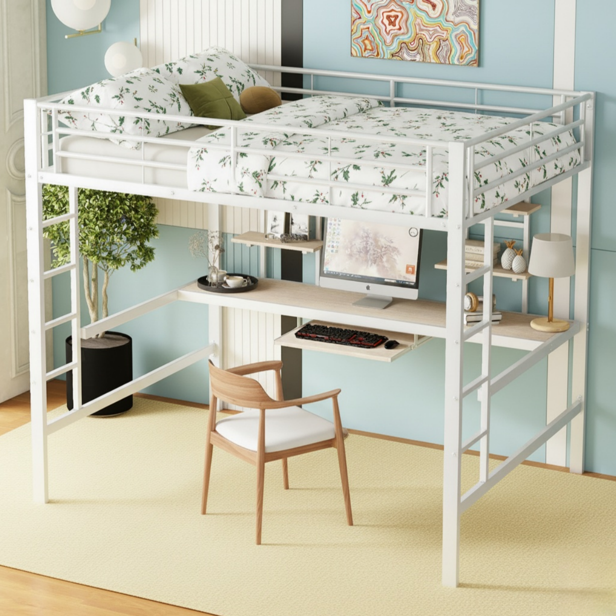 Lit Mezzanine 140x200 En Bois Massif (pin) - Occasion