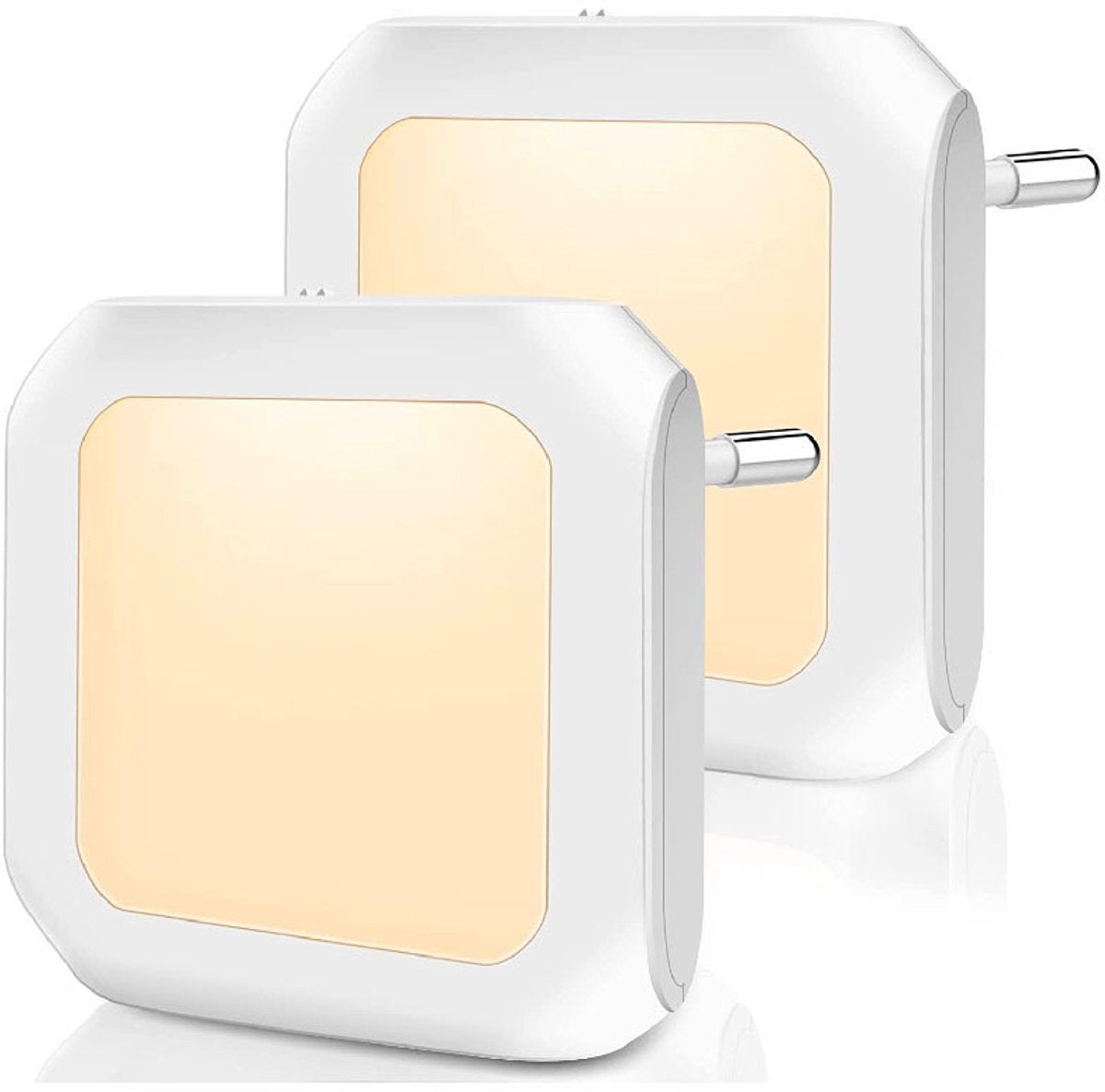 2 lumini de noapte LED cu senzor zi/noapte, lumini de noapte pentru copii, lumini de noapte pentru camera bebelușului, lumină albă caldă, reglabilă
