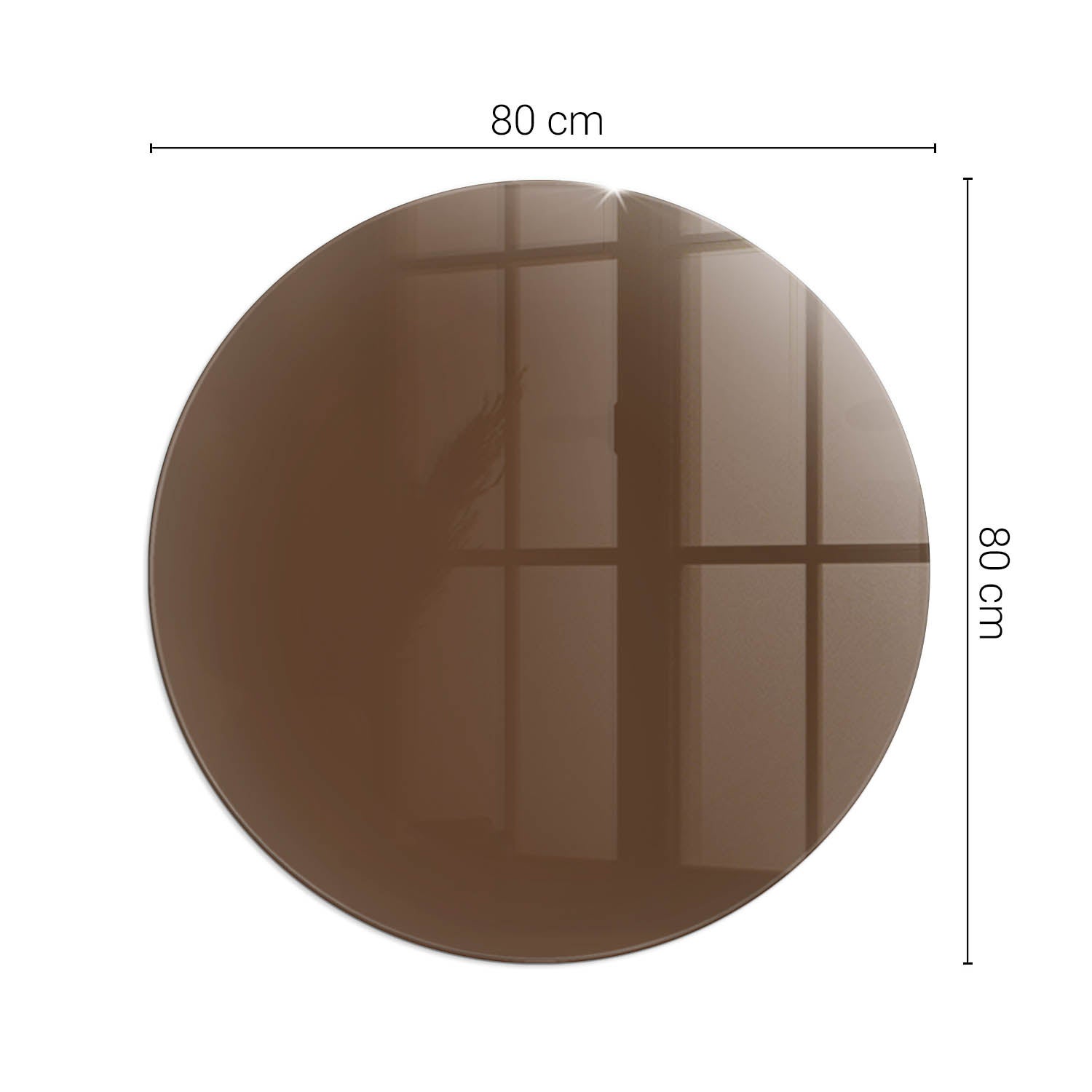Szklana podkładka pod kominek ze szkła hartowanego - fi 80 cm - Kolor Brązowy - TULUP - 2