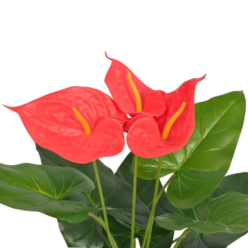 Anturio Artificiale Moira – Finto Fiore Decorativo Rosso/Giallo, Altezza 75 Cm