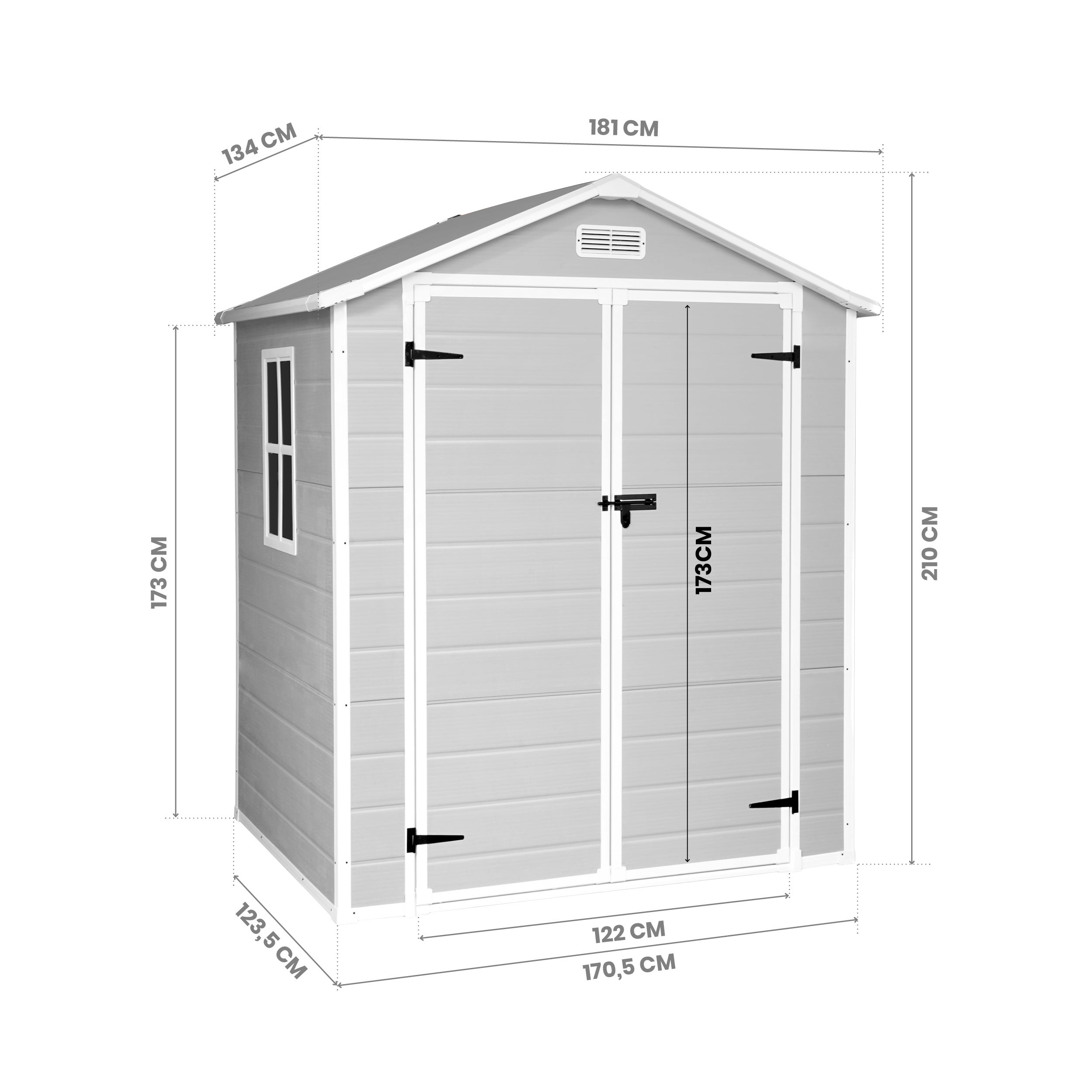 Casetta da Giardino in Resina Aqua 2.6 - Include il suolo - Finestra 2,39m2 - 7