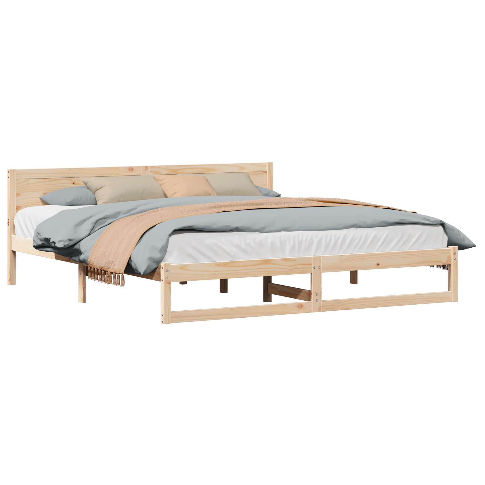 Cama matrimonial Cama para adultos Base de Cama Madera Natural