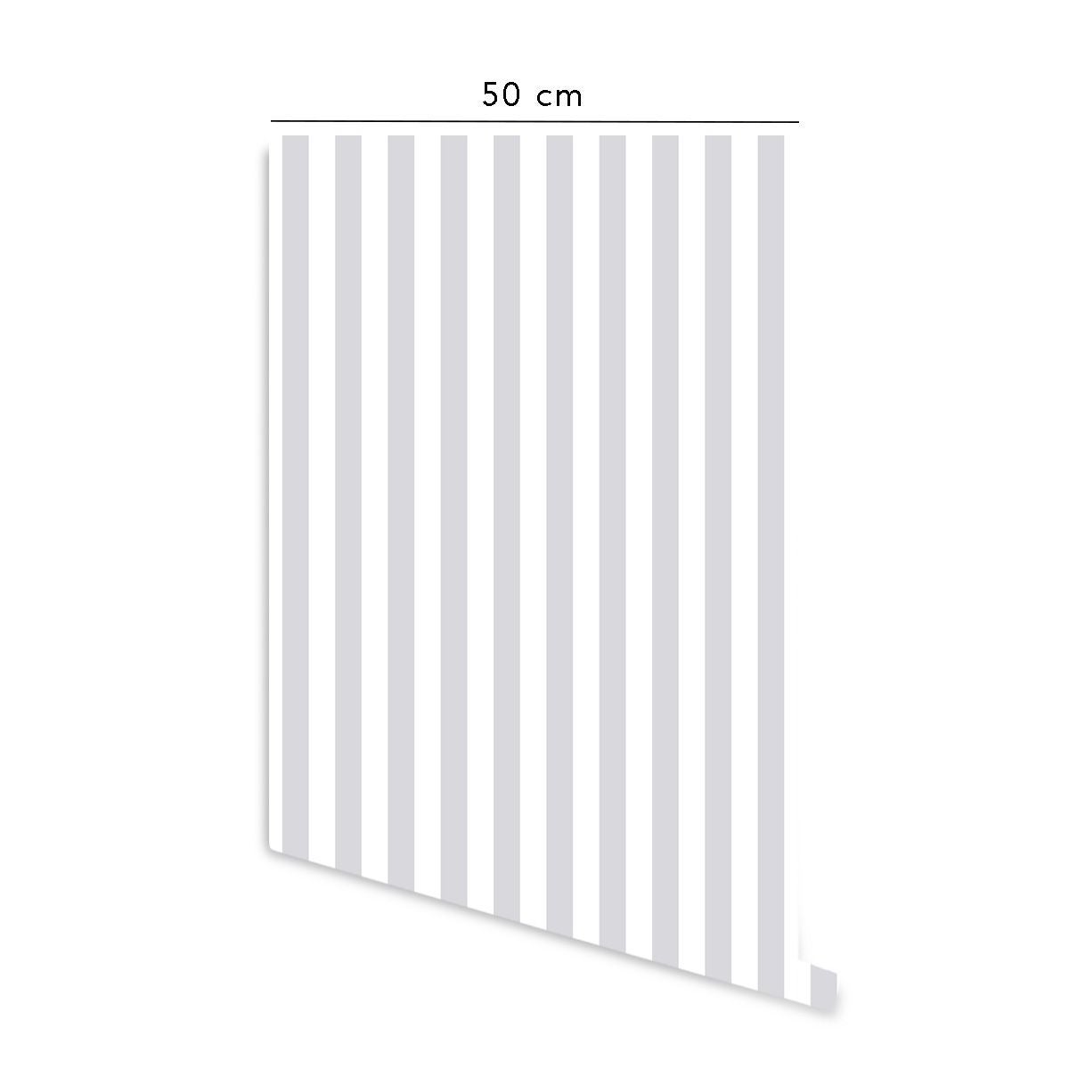 Papel de parede adesivo listras pequenas cinza e branco em vinil lavável e removível - 1 rolo 50x300 cm - Decochic - 2