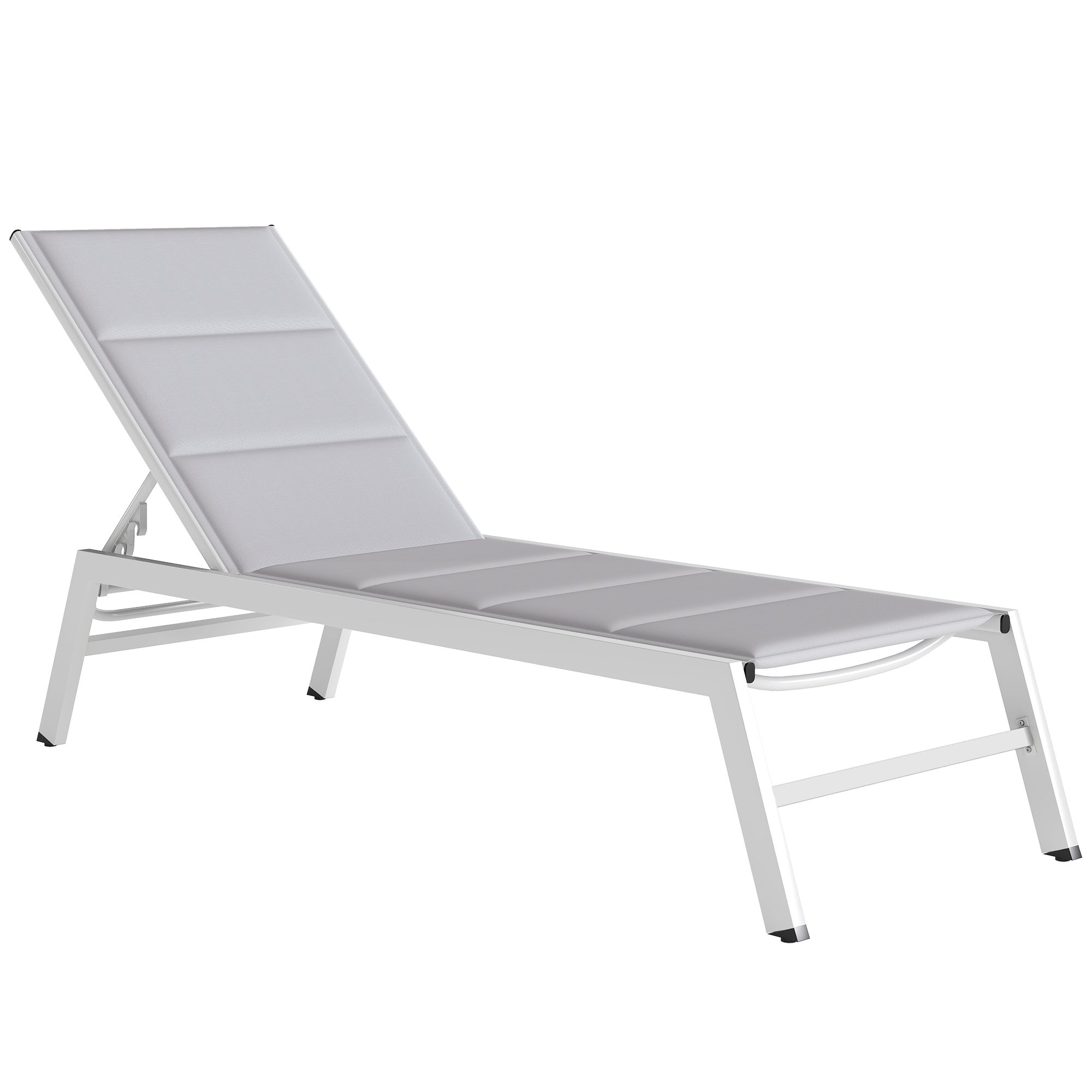 Chaise longue rembourrée, dossier inclinable 6 positions, structure en ...