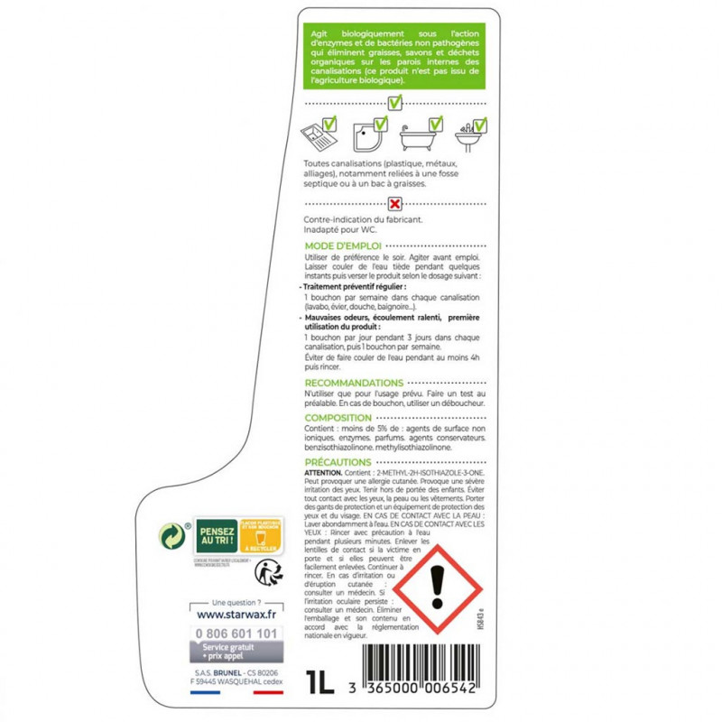 Entretien biologique pour canalisations 1L STARWAX - 2