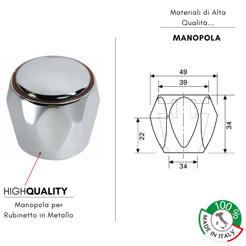 Ricambio Cucina Bagno 4 Manopole Rubinetto Lioaeust - Ricambio Universale Per Cucina E Bagno, Colore Argento Manopole Rubinetto Lega Argento 4 Pezzi