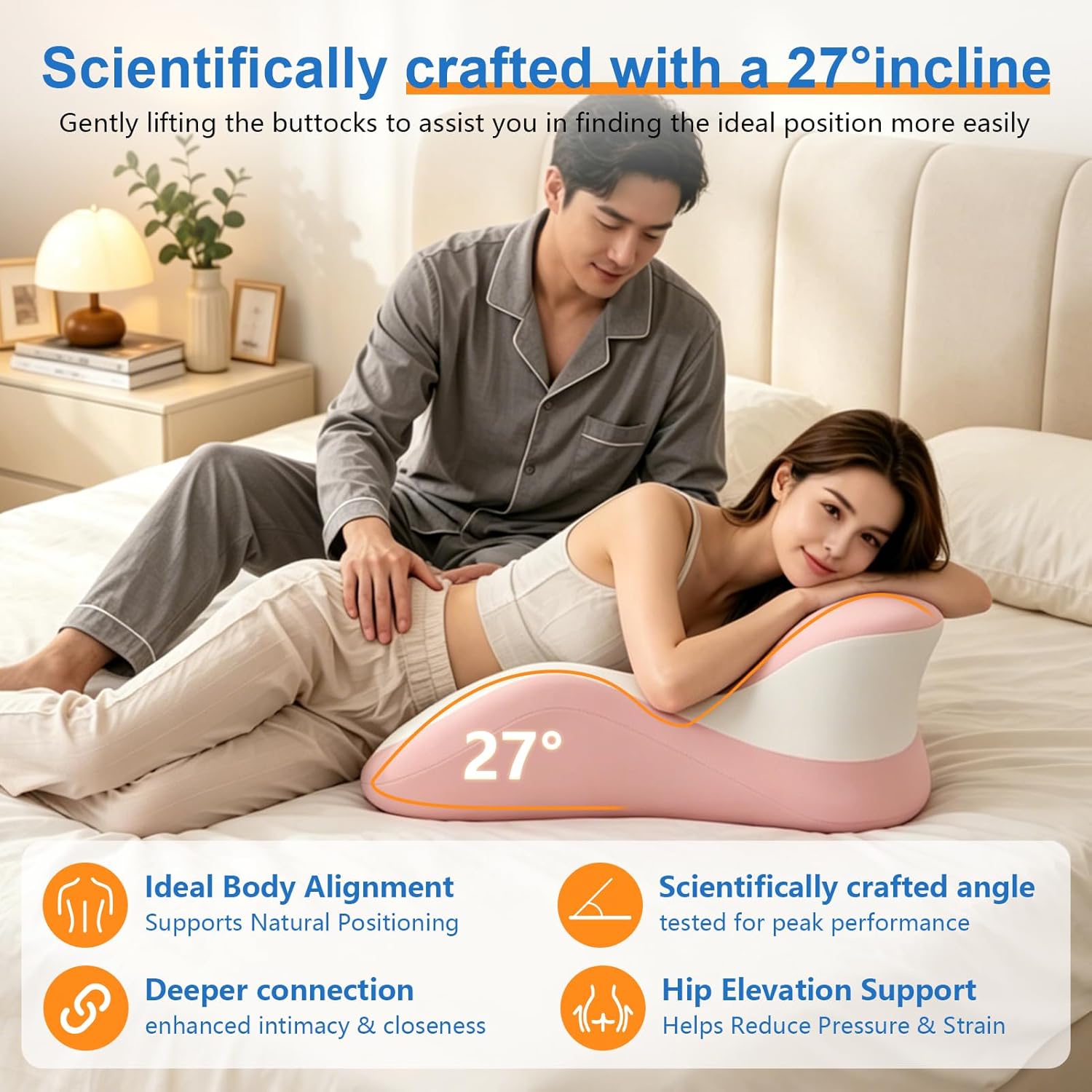 Oreiller ergonomique en mousse à mémoire de forme, oreiller de soutien intime pour couples, oreiller multifonctionnel - 3