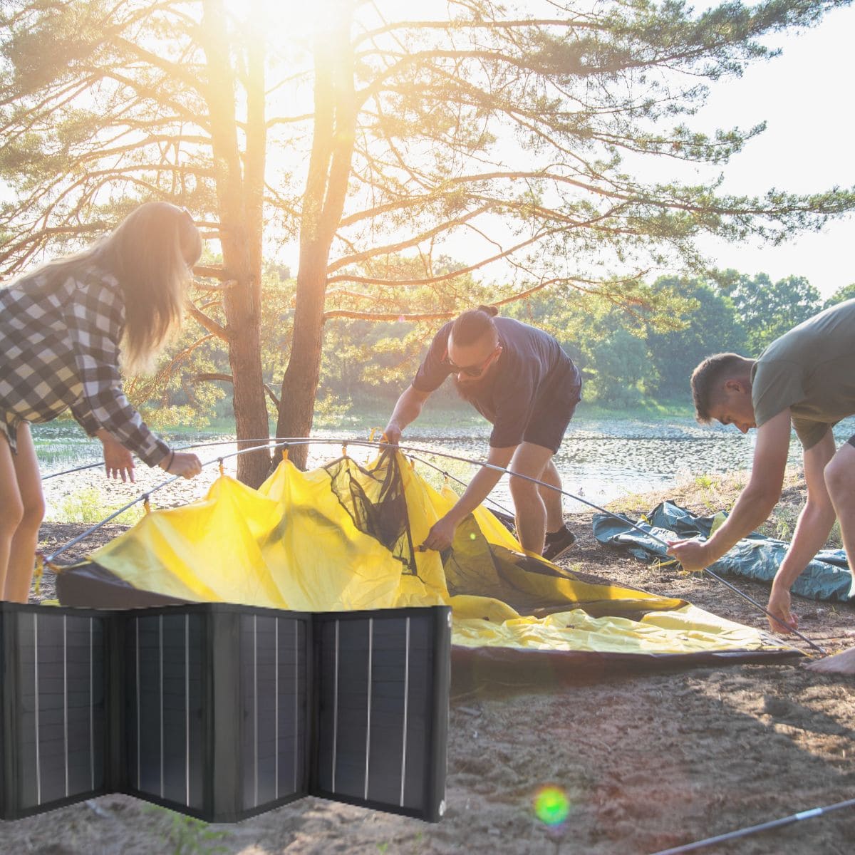 Panneau solaire portatif pliable SolarTec 60 - 60W 18V 3,3A - 6 pans monocristallins - Port USB A/C - Câble DC - Protec - 8