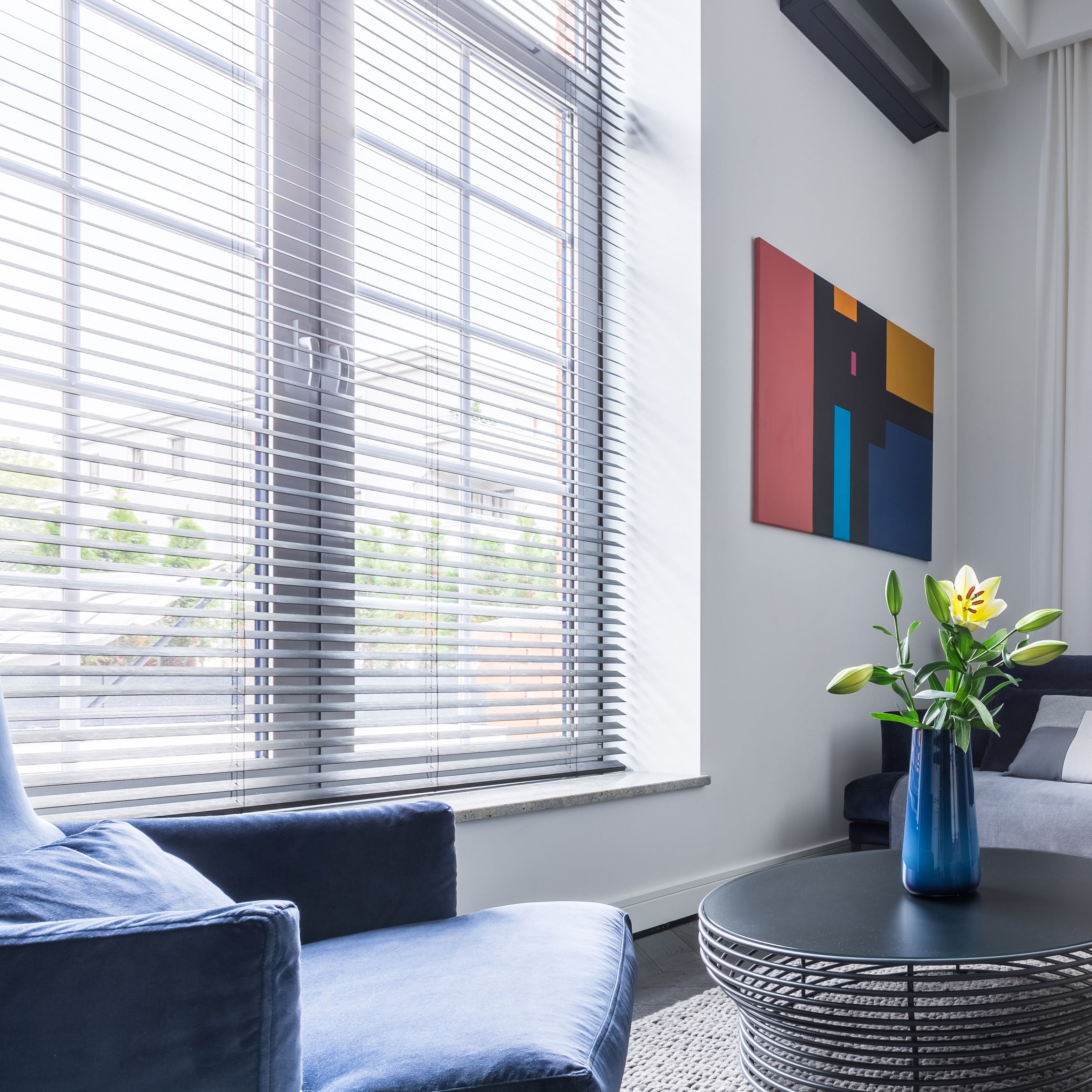 Estore veneziano de alumínio com cordão, cor prata, 165x250 cm - 7