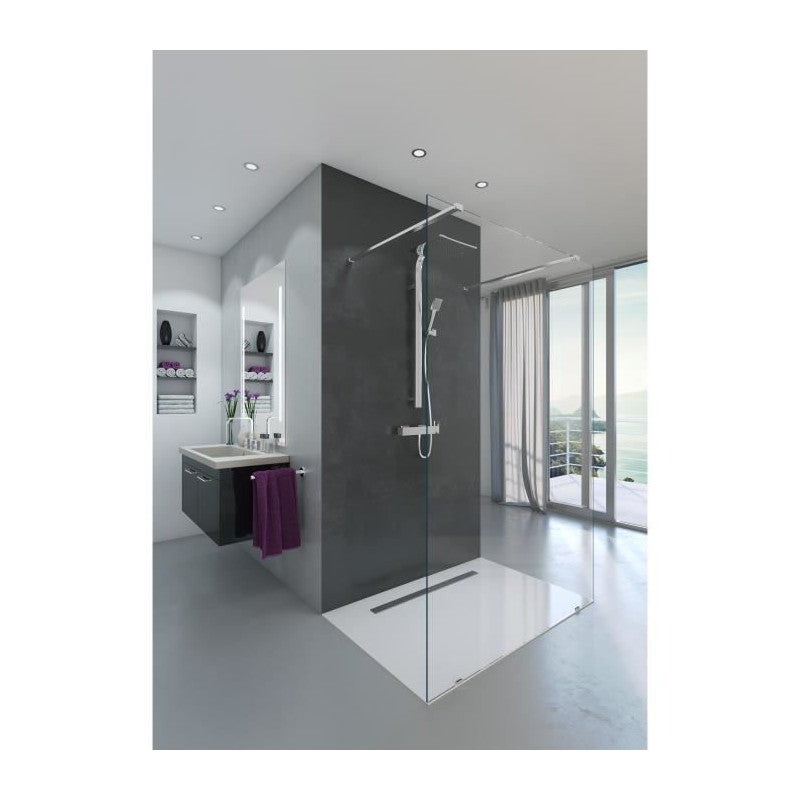 Paroi de douche MILTON style industriel - 140 cm| 827123| AQUARINE