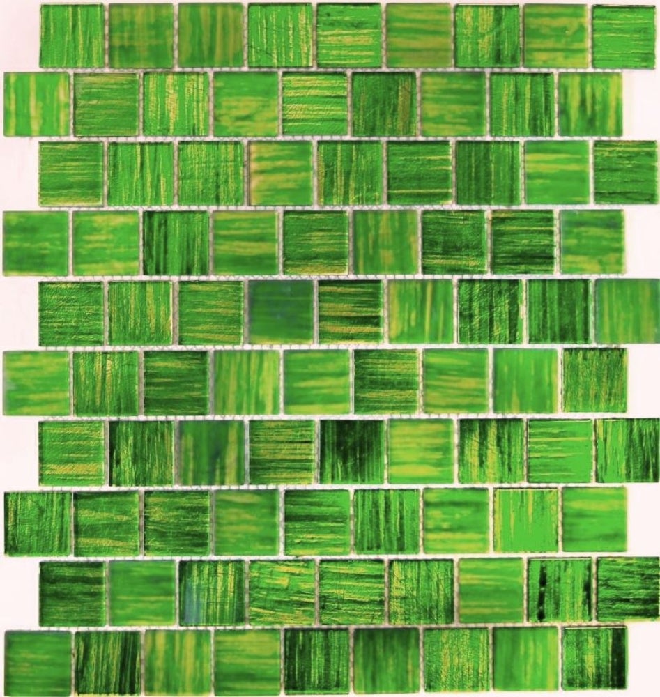 Mosaico verde cristal translúcido - 10 láminas de mosaico