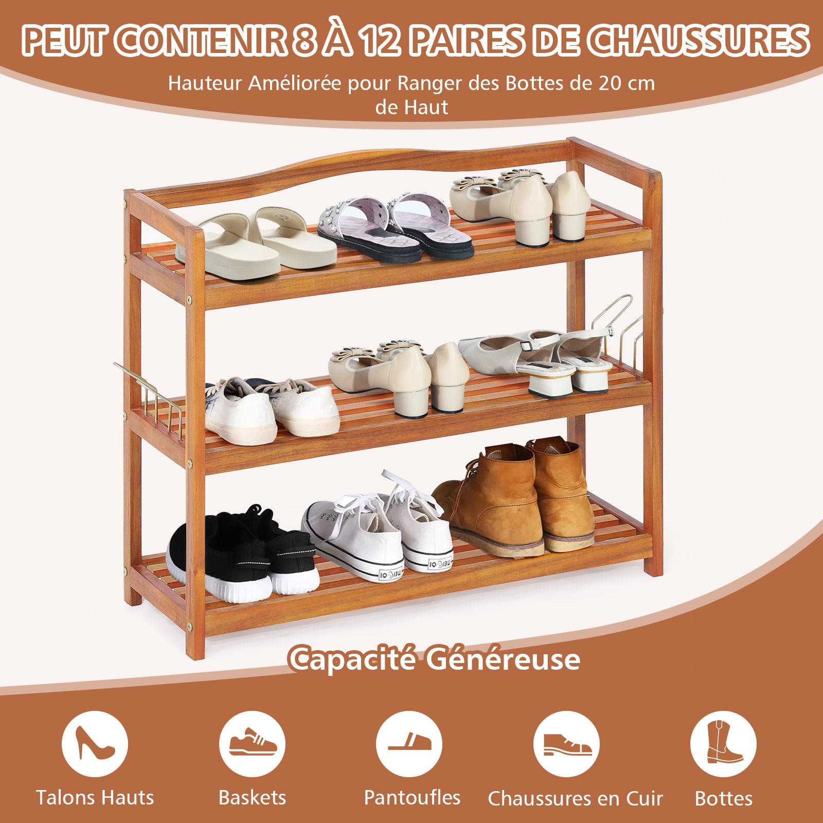 Étagère à Chaussures Verticale, Tour à Chaussures D'entrée, Support De Rangement Pour Chaussures, Organisateur De Chaussures Vertical, Gain De Place, étagères à Chaussures Empilables, étagè