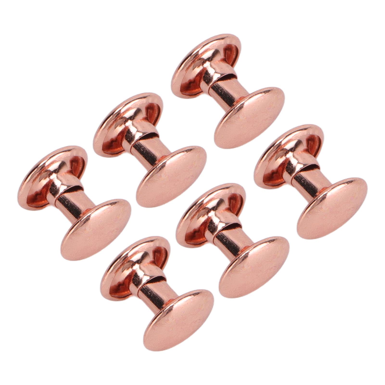 100 set di rivetti a doppio cappuccio, rivetti rotondi in oro rosa borchie artigianali in pelle, bottoni automatici perni rivetti Riveted-6.5MM/7MM/7.5MM  15