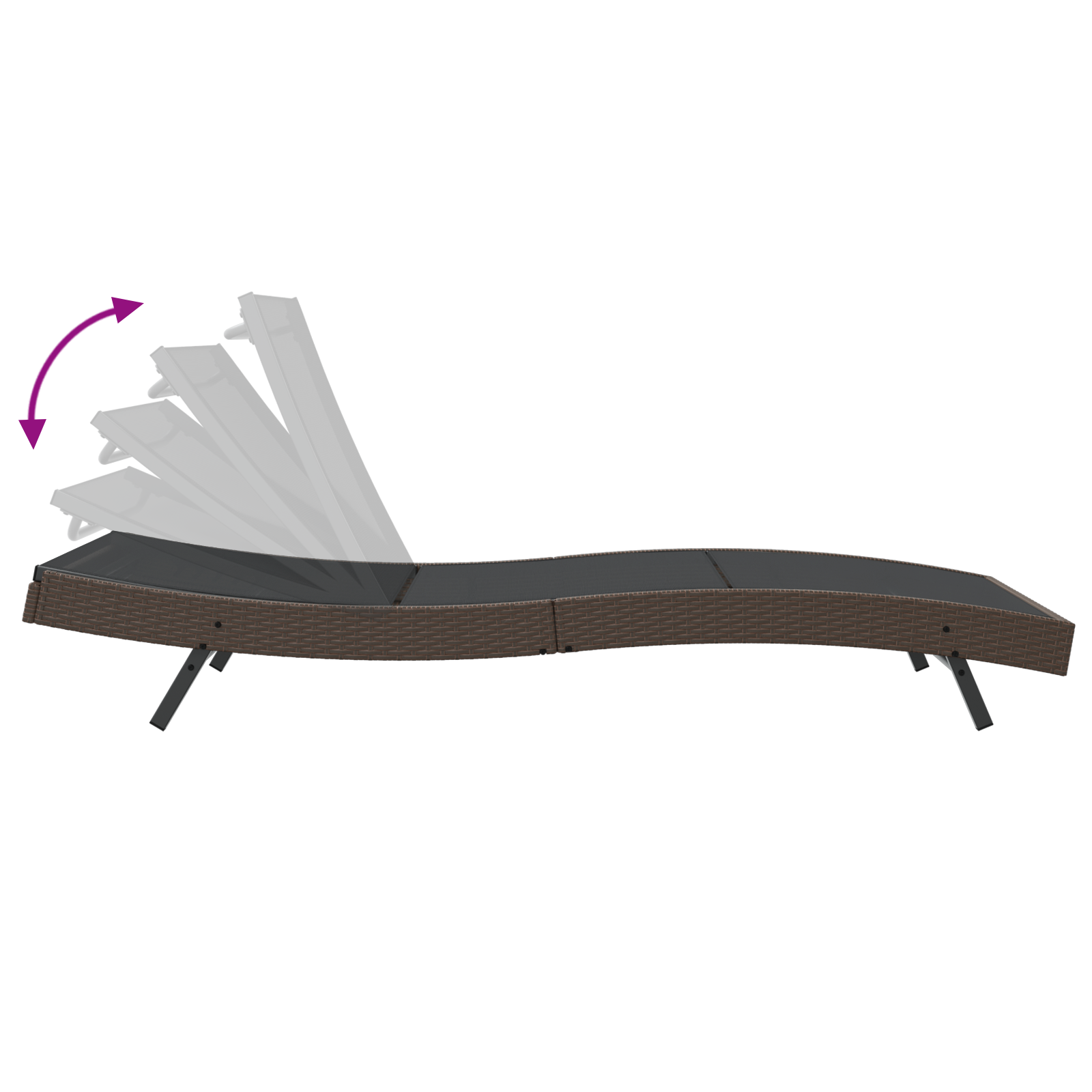 Leżak 197 x 70 x 82 cm polirattan vidaXL - 9