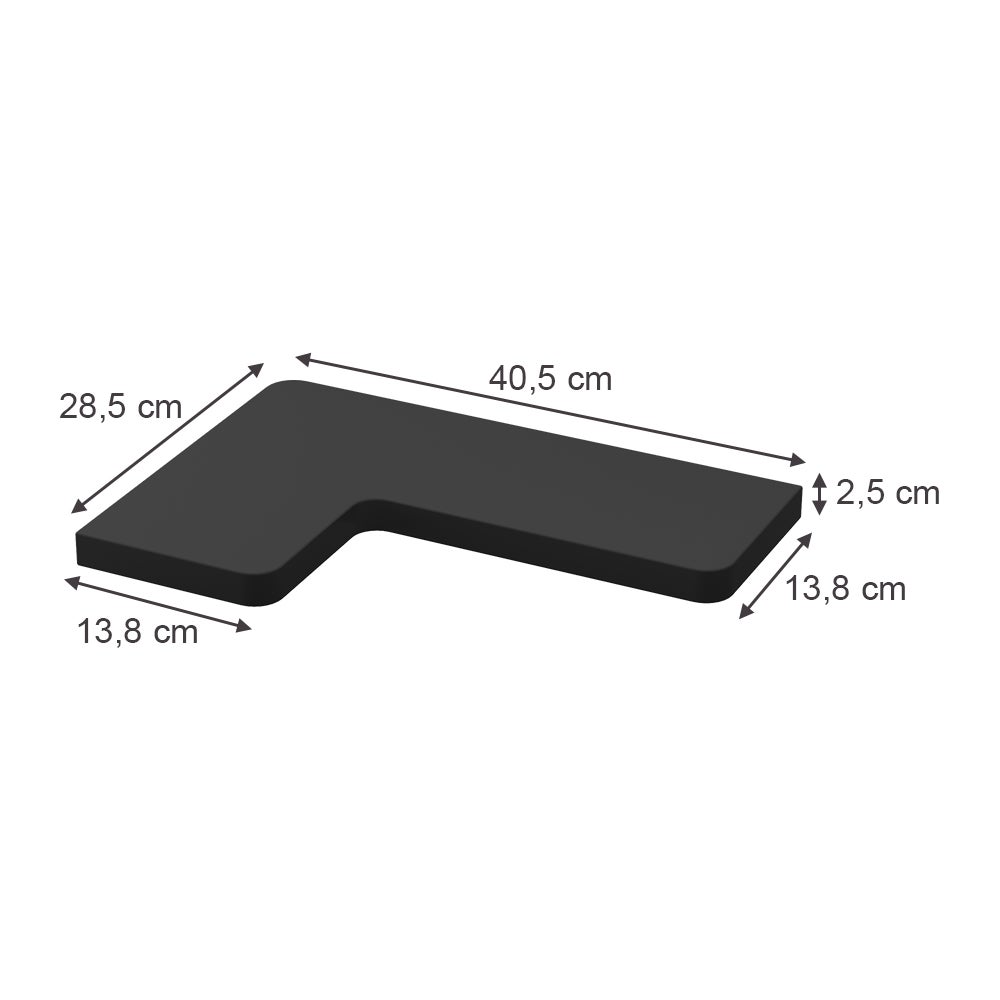 Vicco Étagère dangle Curva, Noir, 40.5x2.5cm Lot de 3 - 2