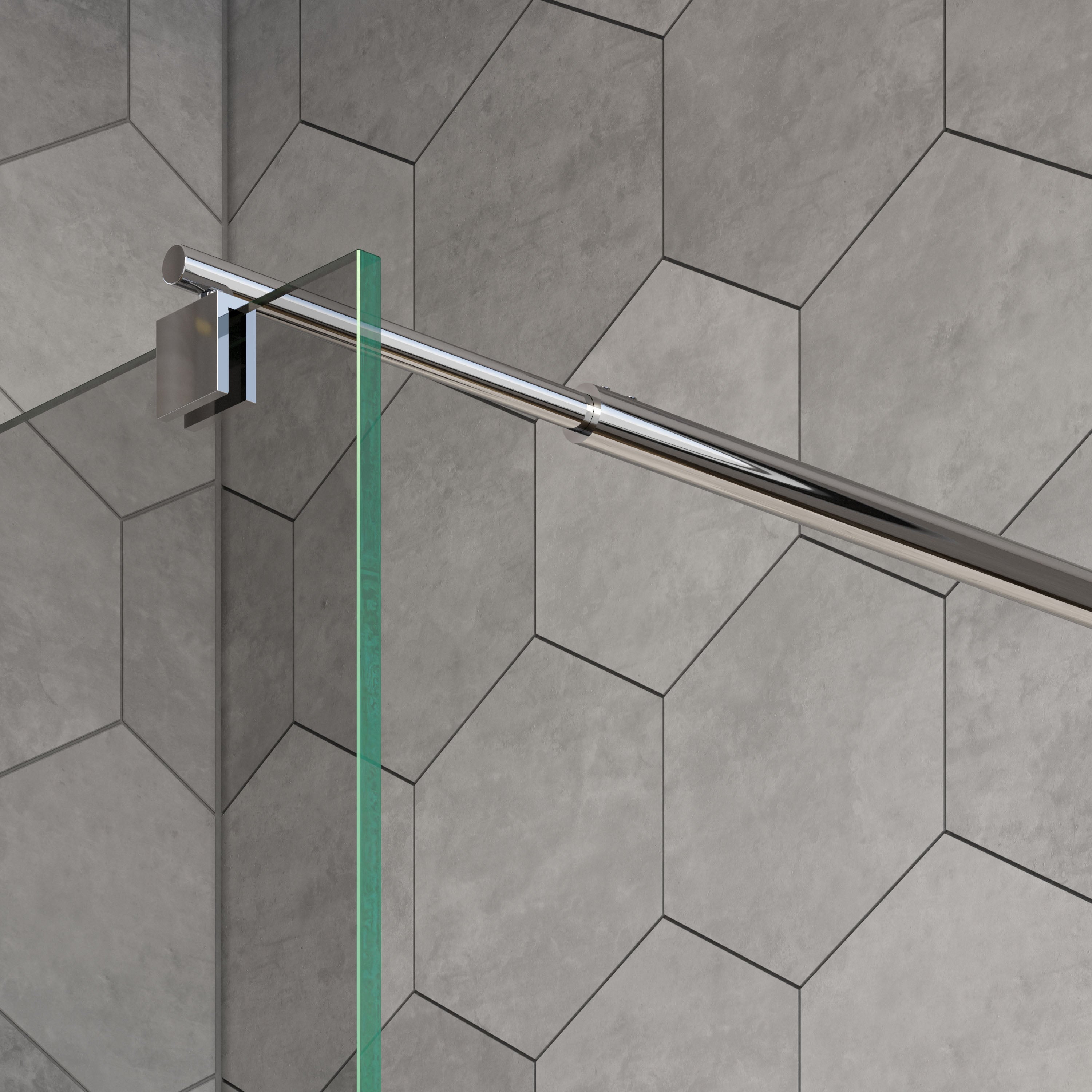 Bernstein Ścianka prysznicowa 160 cm Walk-In EX101 szkło przezroczyste 10 mm - 4