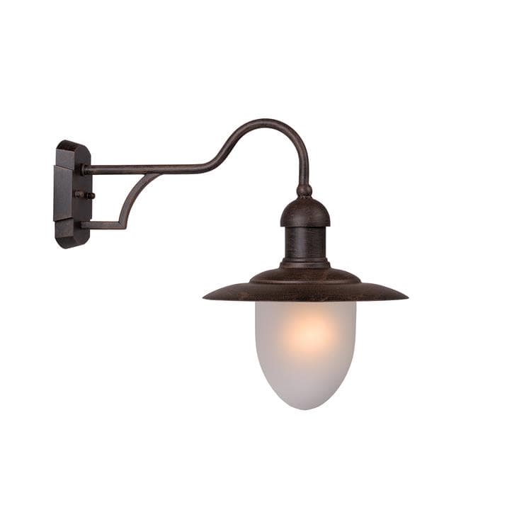 Kinkiet zewnętrzny ARUBA brązowo-biały 1xE27x24W wym:36x25x44cm IP44 Lucide