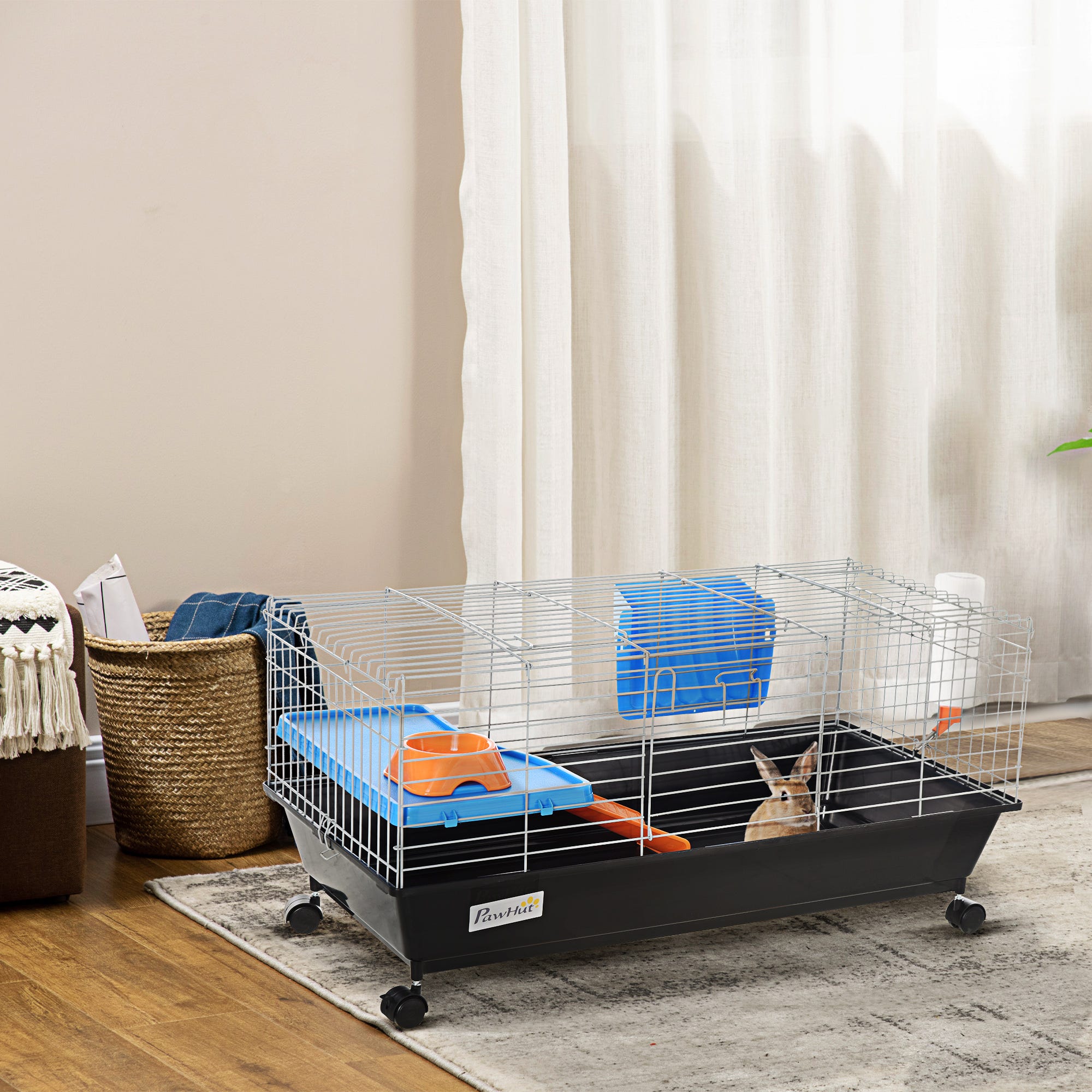 Liste Animaux Rongeurs Petite cage à rongeurs avec roues et toit ouvrant 89 x 44 x 43 cm noire ...