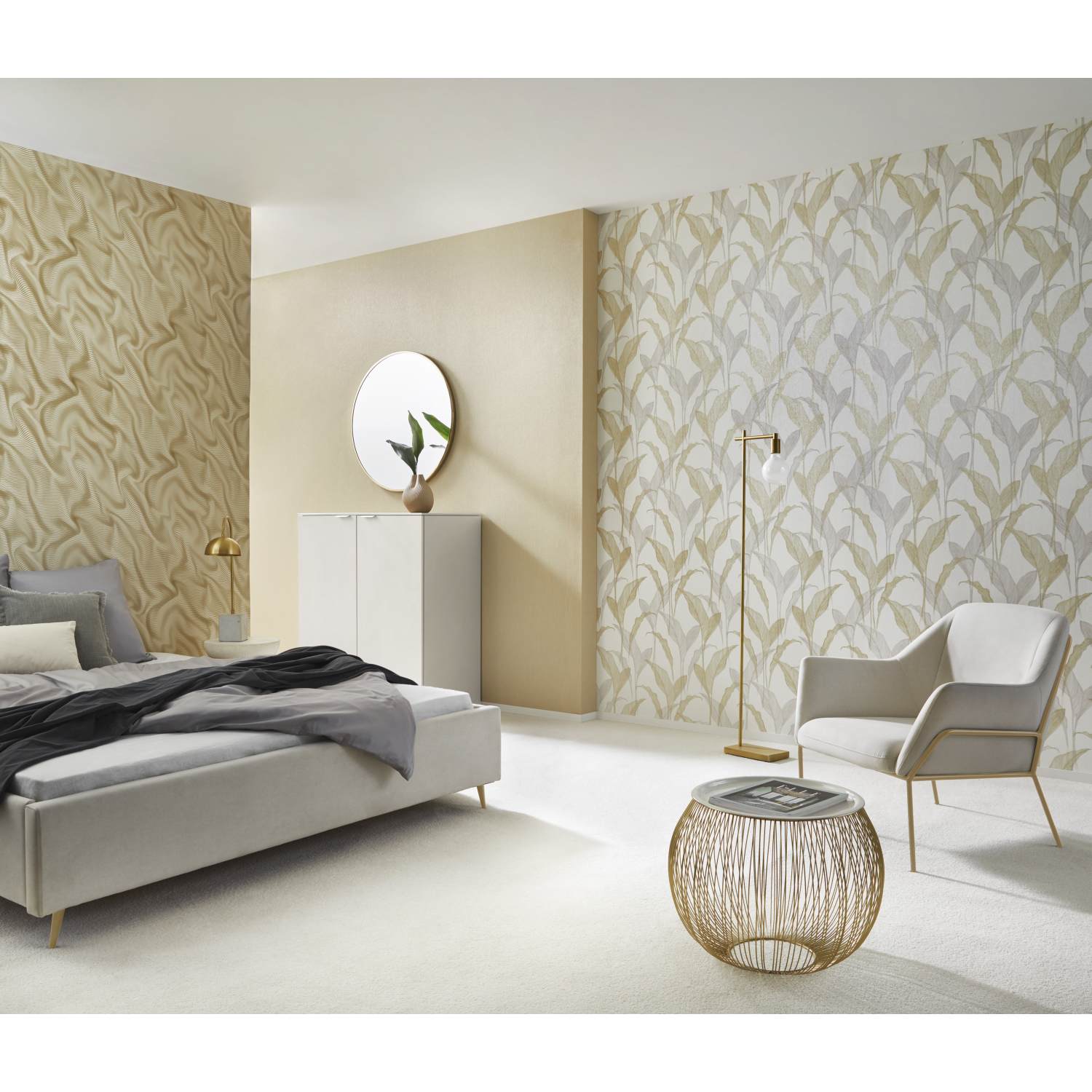 vinyle expansé 10207-02 papier peint intissé fleurs floral 0.53 x 10.05 m Erismann ELLE Décoration beige - 9