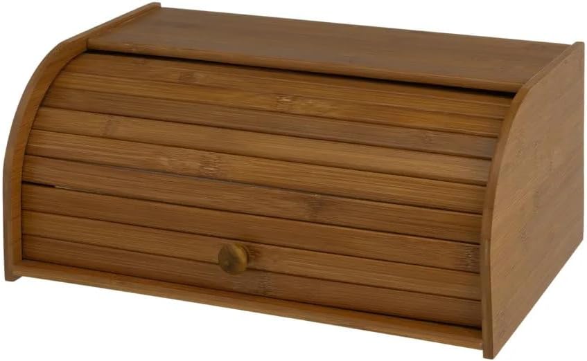 Portapane In Bambù Con Cassetto - Coperchio Scorrevole, Naturale, 40.5x28x21 Cm - Foto 8