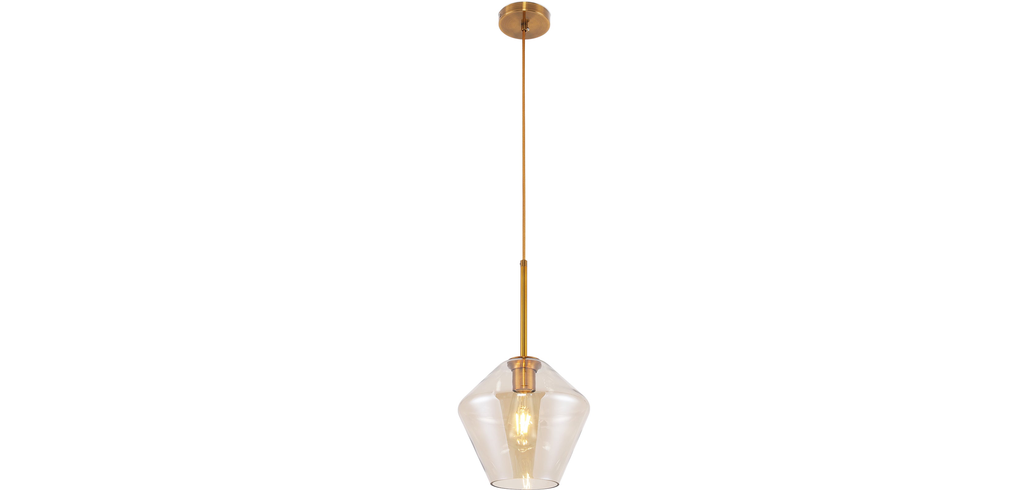 Lampe suspension dorée design en verre - Falma Gris transparent | Leroy ...