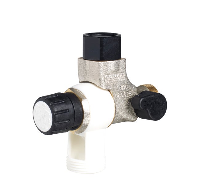 COMAP Groupe de sécurité réversible Reverso Siège Inox pour chauffe eau, cumulus - 20x27 ou 3/4