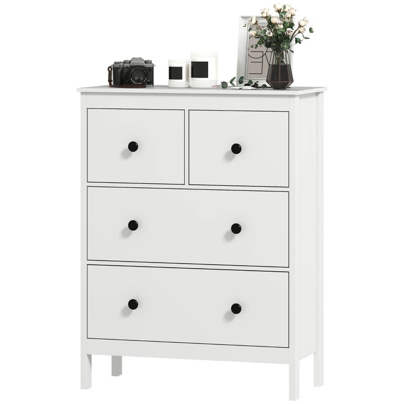 Commode à 4 tiroirs, pour vêtements et linge de lit, salon, chambre, couloir, panneaux de ...