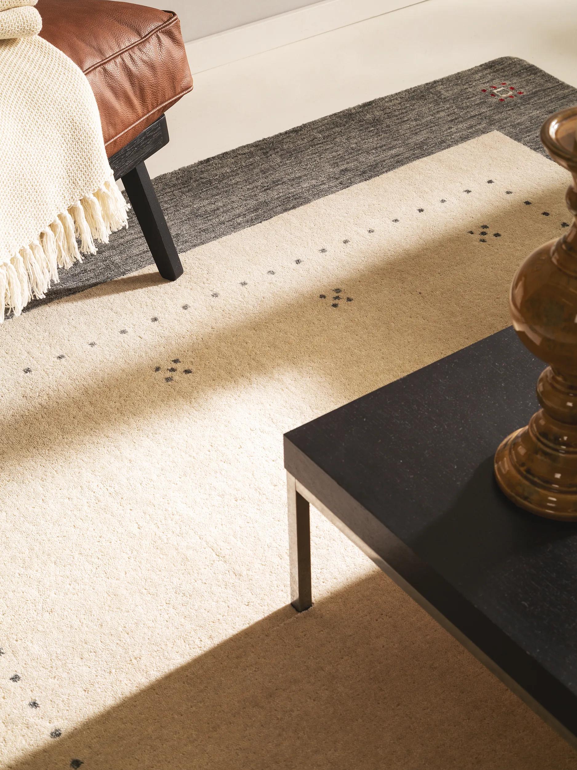 BENUTA - Tapis de laine Jamal beige/gris 200x300 cm - 3