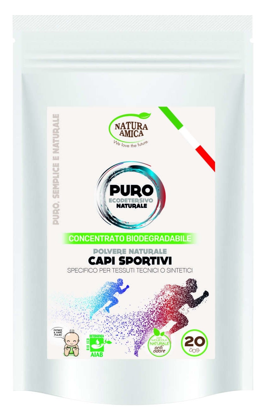 Natura Amica Polvo de Lavado 250 Gramos Ropa Deportiva Made In Italy