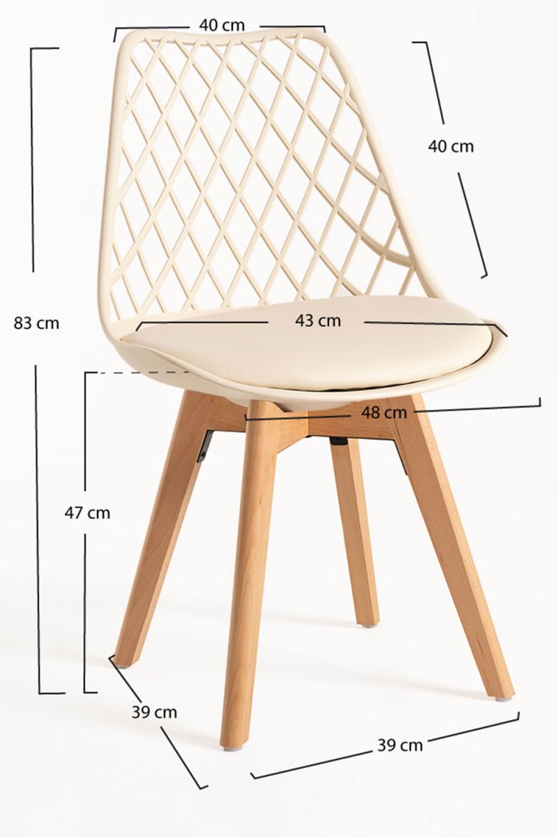 Pack 4 Cadeiras Mima - Beige - 3