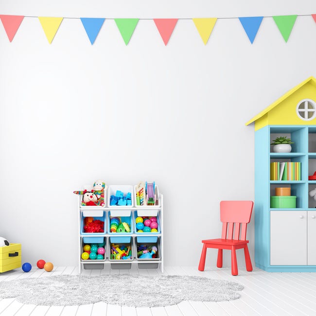 Scaffale Porta Giochi Con 9 Scatole In Stoffa - Organizzatore Cameretta Con Motivo Falò - Foto 4