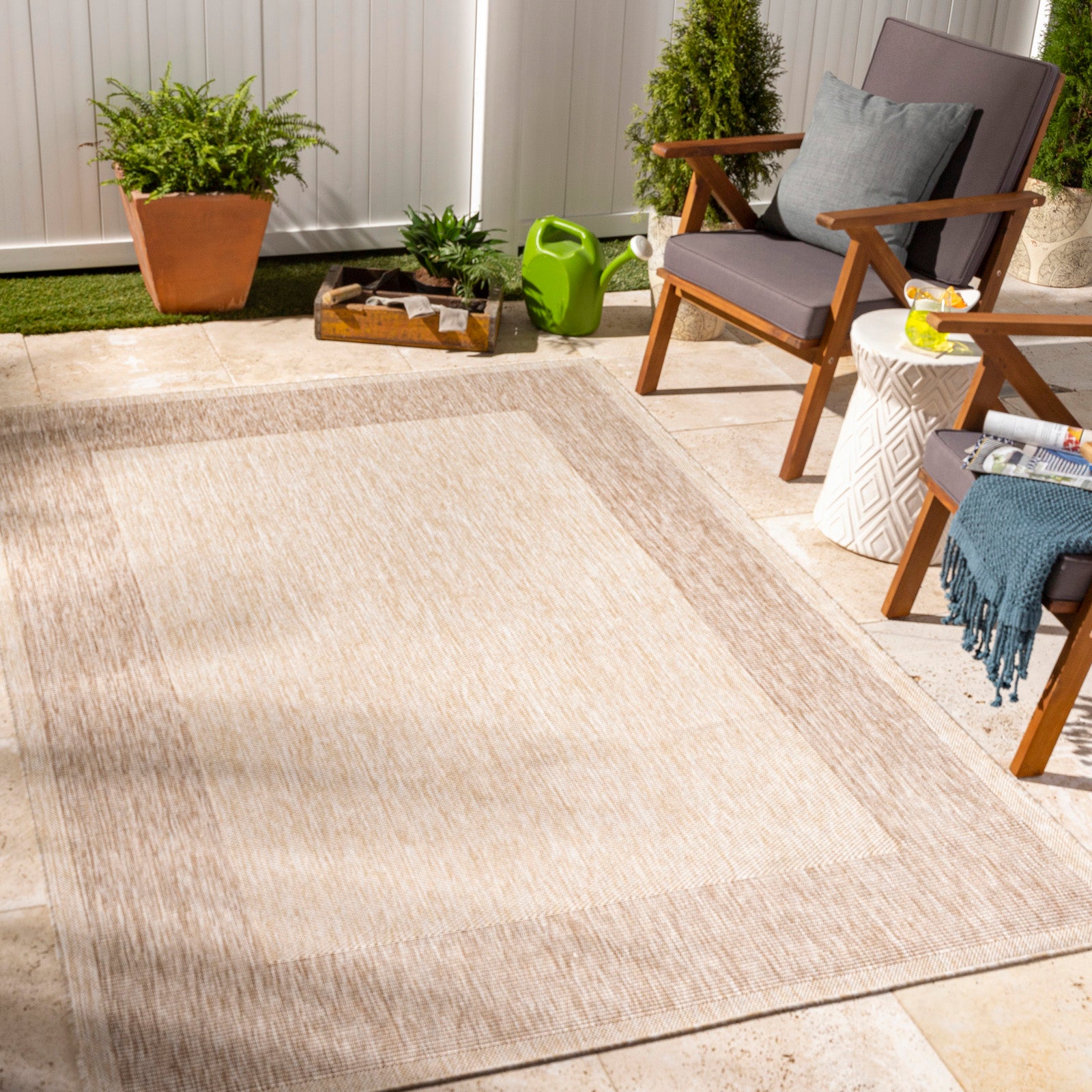 LIVABLISS Tapis d'Extérieur/Intérieur Aspect Jute Beige/Ivoire 200x275 cm Layla - 7