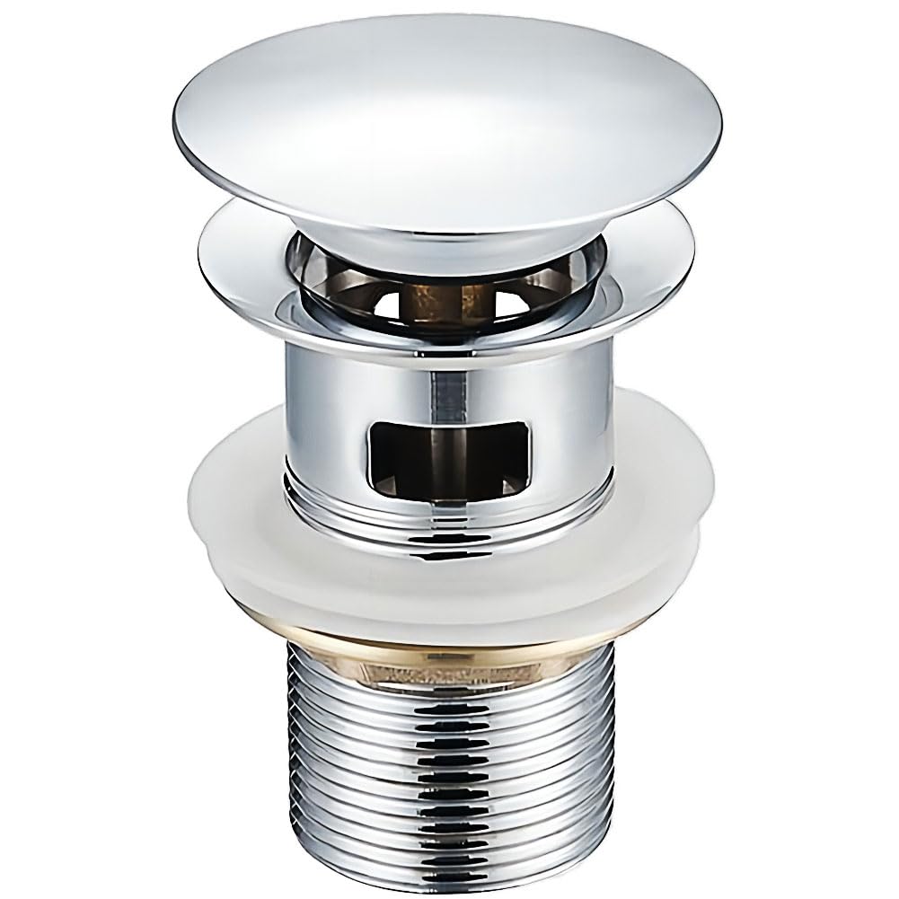 Set Di Scarico Per Lavabo In Ottone Massiccio - Cromo Spazzolato Con Troppopieno E Tubo