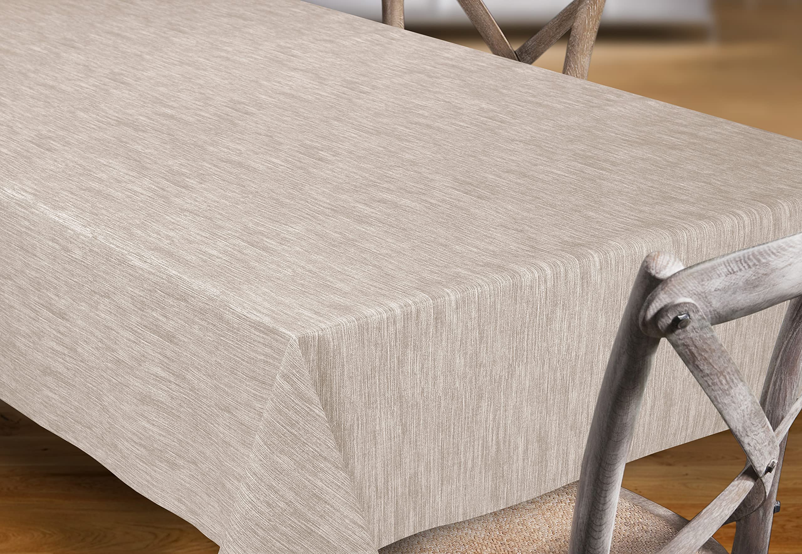 BEAUTEX Tovaglia in Tela Cerata Georgina Beige tovaglia da Giardino in Tela Cerata Lavabile Round Oval Square, Misura Selezionabile (Rettangolare 140x - 2