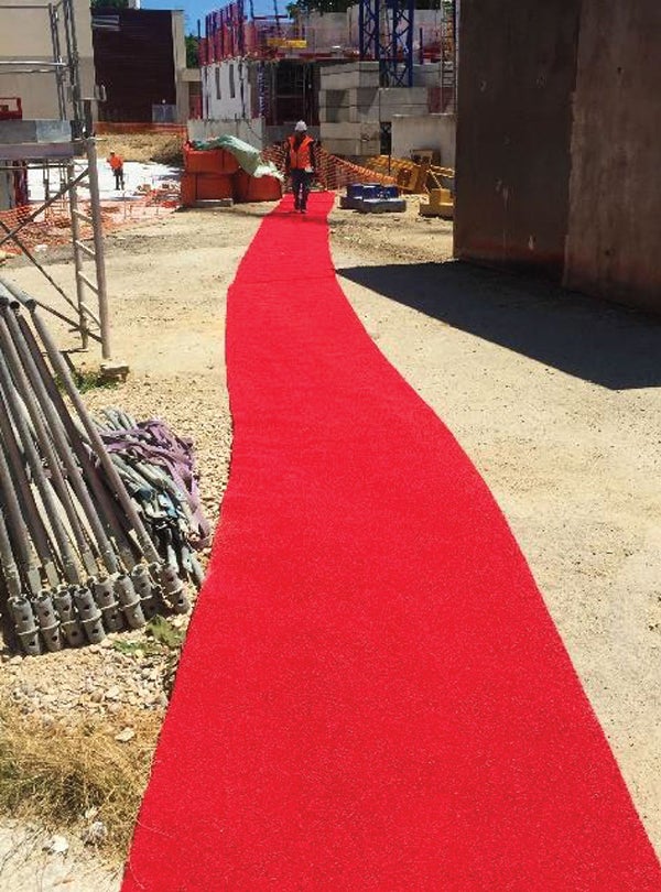 Tapis rouge de signalisation 1.00 x 10.00m - Epaisseur 3-4mm - TRTB2