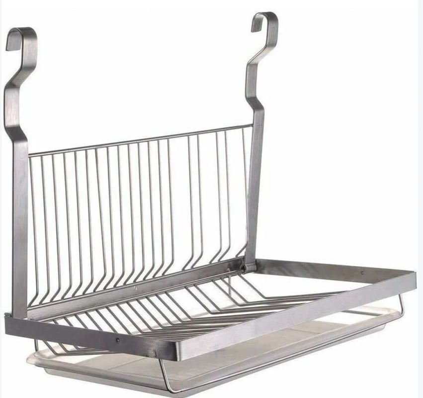 39,6x26,5x5,5 Ścienny składany ociekacz do naczyń ze stali nierdzewnej