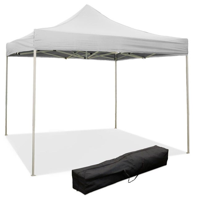 Divina Garden Gazebo richiudibile pieghevole 2 X 2 Bianco ricoperto in PVC impermeabile